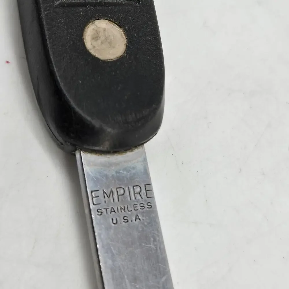 Vintage Empire USA Angled Slotted Spatula Turner Stainless Steel Black Handle
